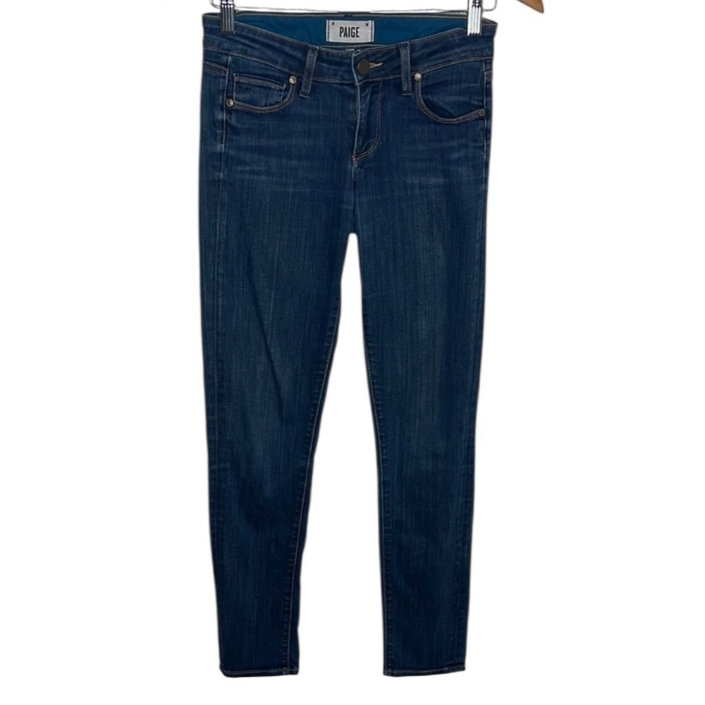 Paige Skyline Ankle Peg Medium Wash Denim Jeans Women Size 24